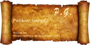 Petkov Gergő névjegykártya